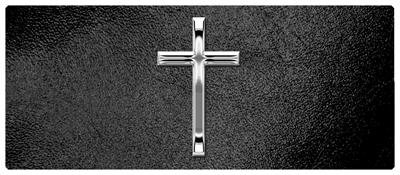 DNSEMP-L-510-SL-SH-BK Silver Single Cross Shimmer Black
